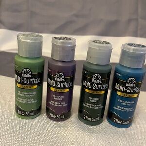 Folk Multi-Surface Satin Paint Set of 8. New